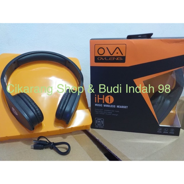 Handfree Headset Earphone Ovleng Bando Bluetooth IH1 Support MMC