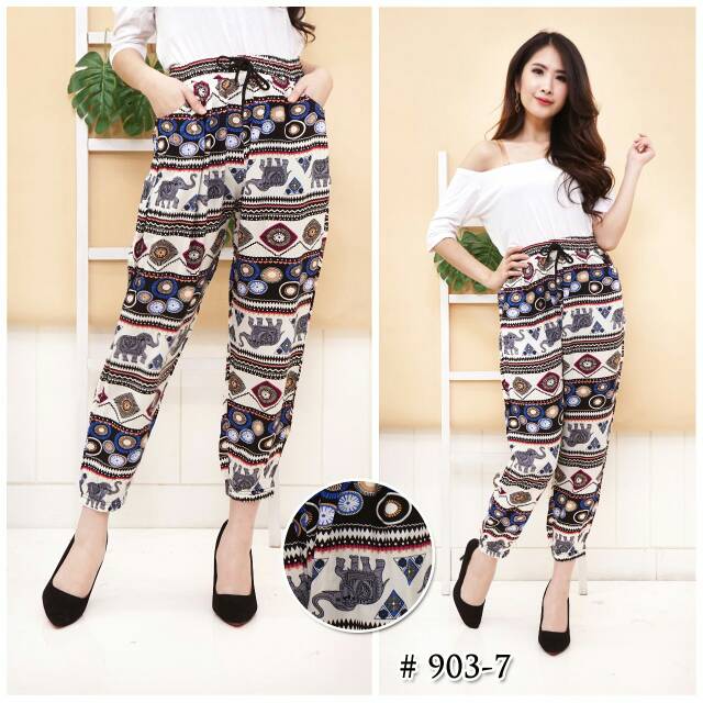 Grosir 4pcs 1motif: Celana Joger Import Premium - All size #903-7