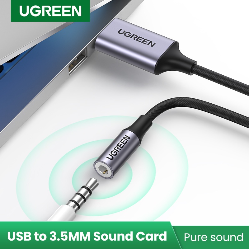 UGREEN USB Sound Card USB to 3.5mm Jack Audio Adapter USB to Aux Cable
For Handphone/Tablet