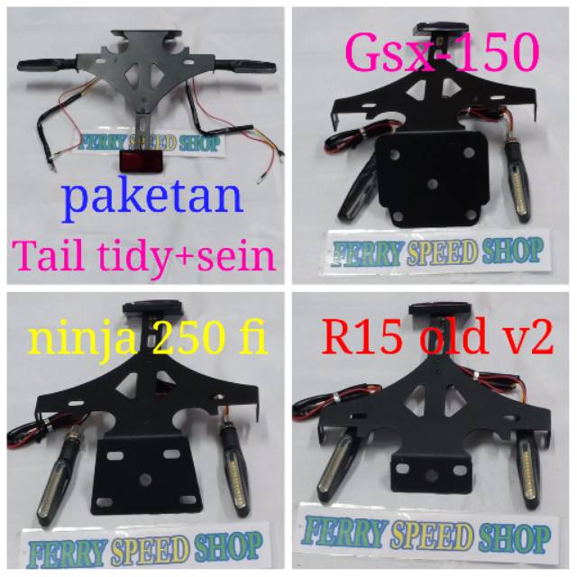 PAKETAN TAIL TAIL TIDY PLUS SEIN LED NEW R15 V3 V4 , GSX150 , NINJA 250 FI OLD Z250 , MT25 R25 , R15