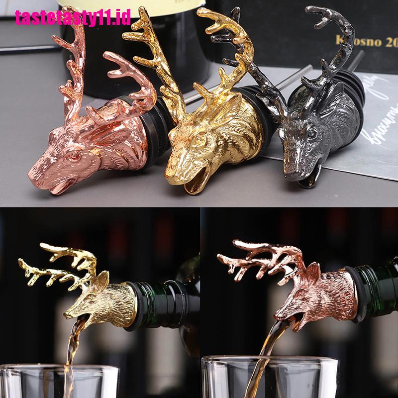 Stopper Botol Wine Bentuk Kepala Rusa Bahan Zinc Alloy Untuk Bar