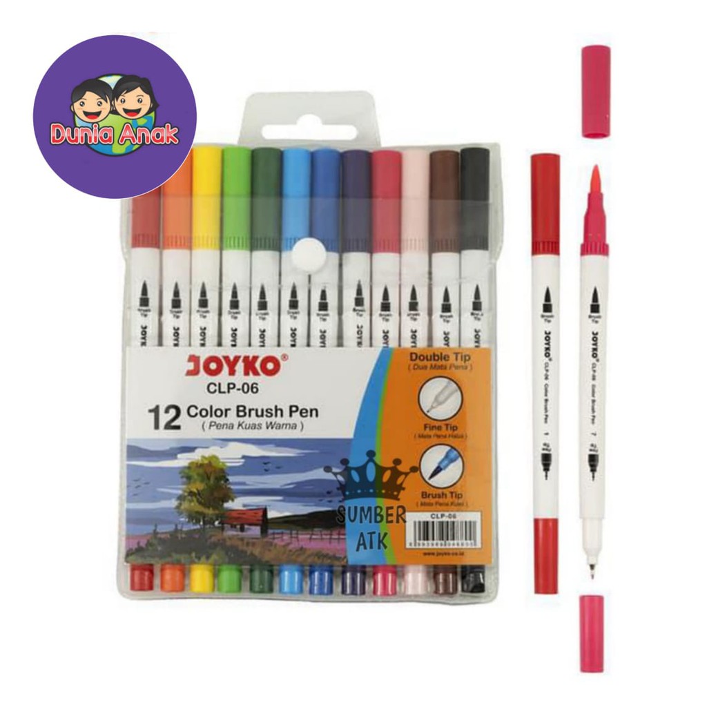 

Color Brush Pen / Pena Kuas Warna Joyko CLP-06 / 12 Warna / Color