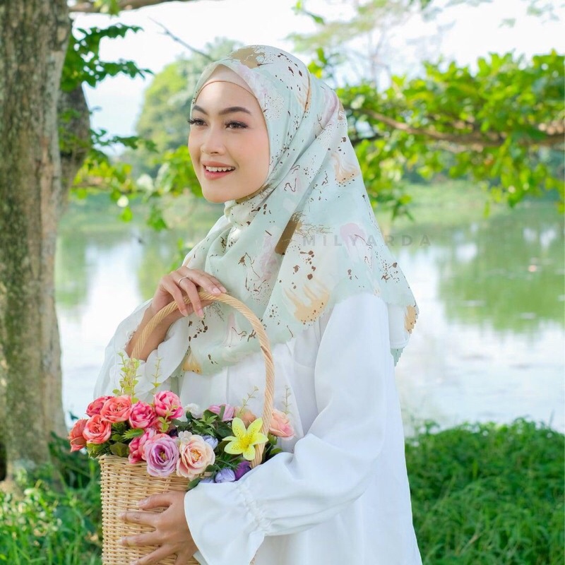 jilbab segi empat motif alaska by milyarda