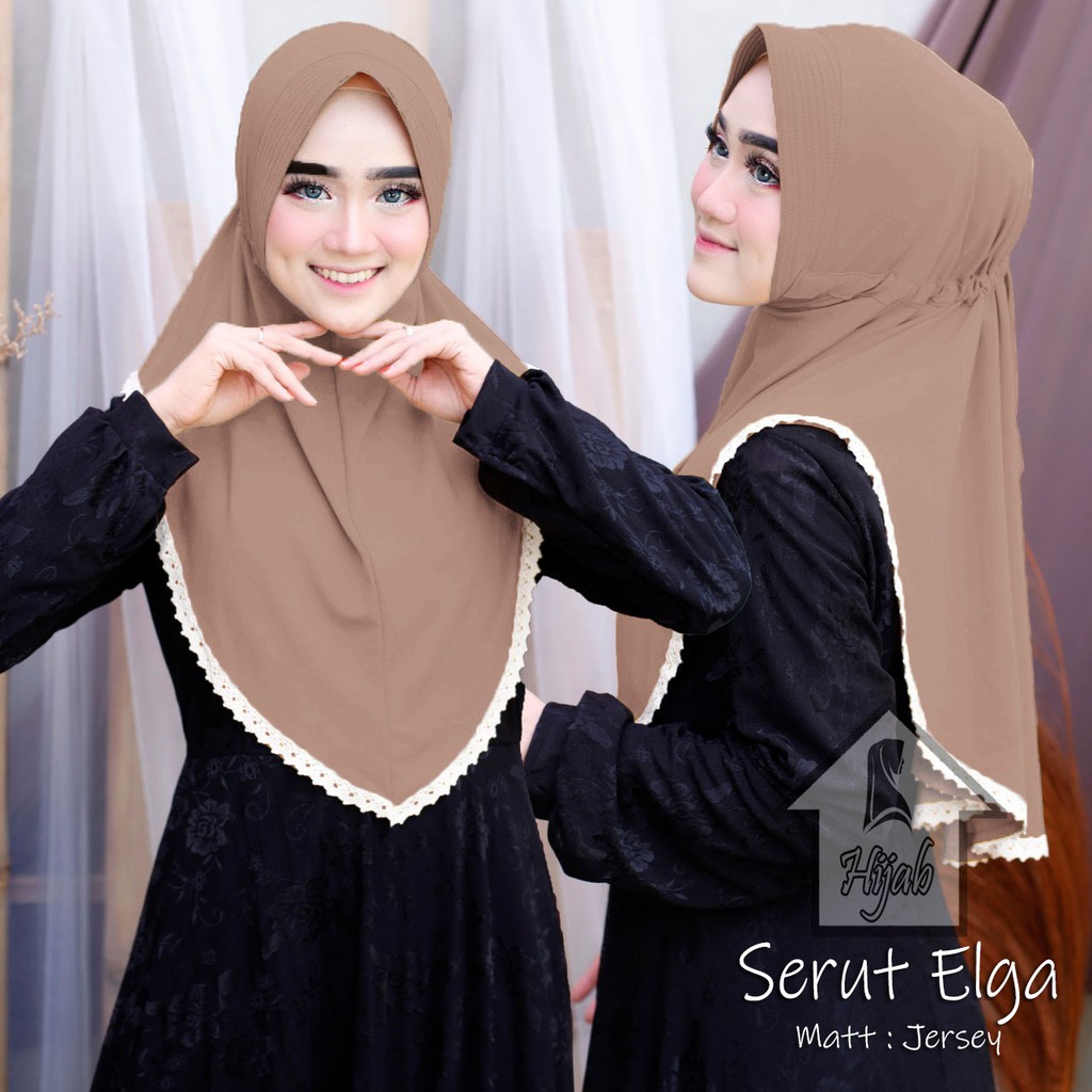 JILBAB INSTAN JERSEY TERBARU HIJAB BERGO SERUT ELGA KERUDUNG INSTAN BERGO TERMURAH RUMAH HIJA'B-Mocca