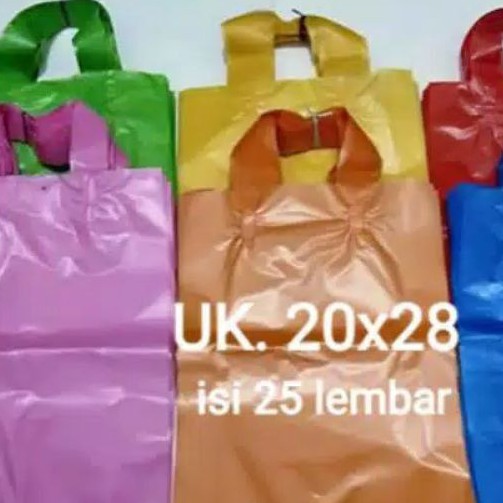 

shoping plastik bag warna polos isi 25 pcs