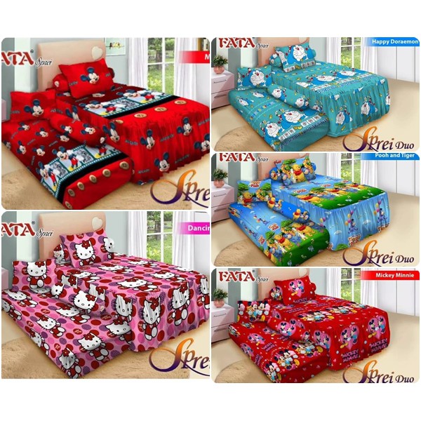 FATA SPREI SORONG DUO 2IN1 KASUR 100x200 / 90x200  ANAK