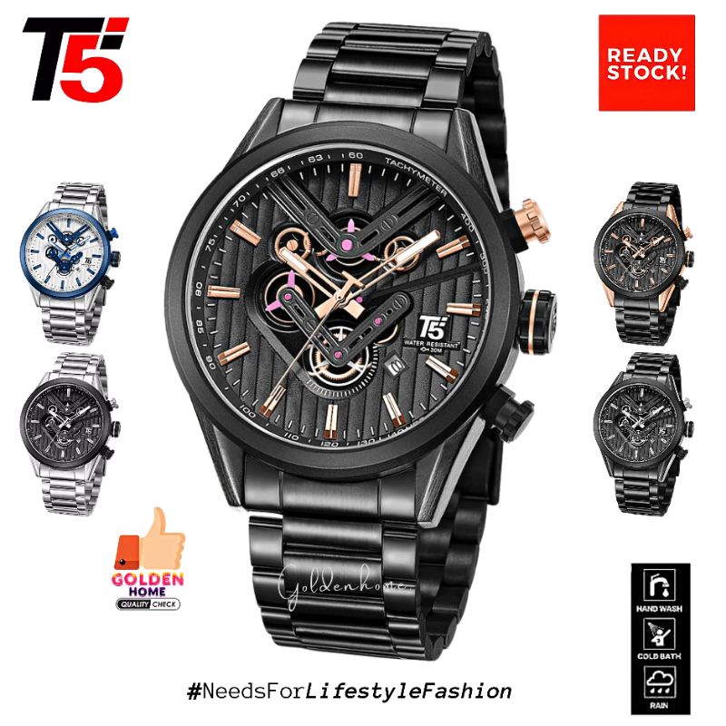 JAM PRIA T5 ORIGINAL 100% H3628 3628 H3628G CHRONOGRAPH FREE GIFT/HADIAH TAHAN AIR 3ATM BERGARANSI F