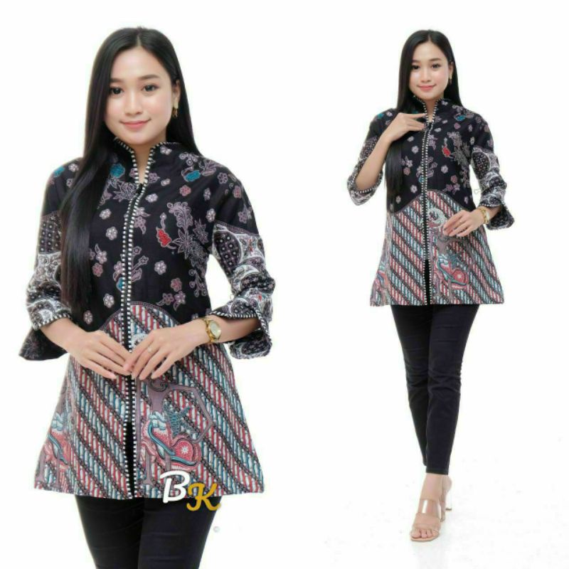 ATASAN BATIK WANITA MODEREN BATIK WANITA KANTOR COUPLE