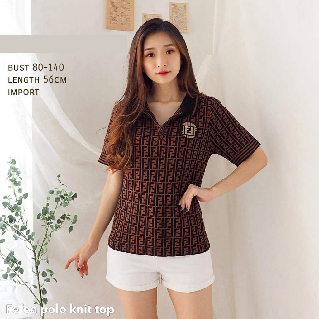 Fefea polo knit top - Thejanclothes