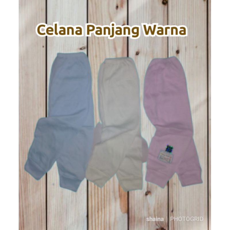 Celana Panjang Bayi SNI Buka Tutup Kaki Polos Warna 3 Pcs