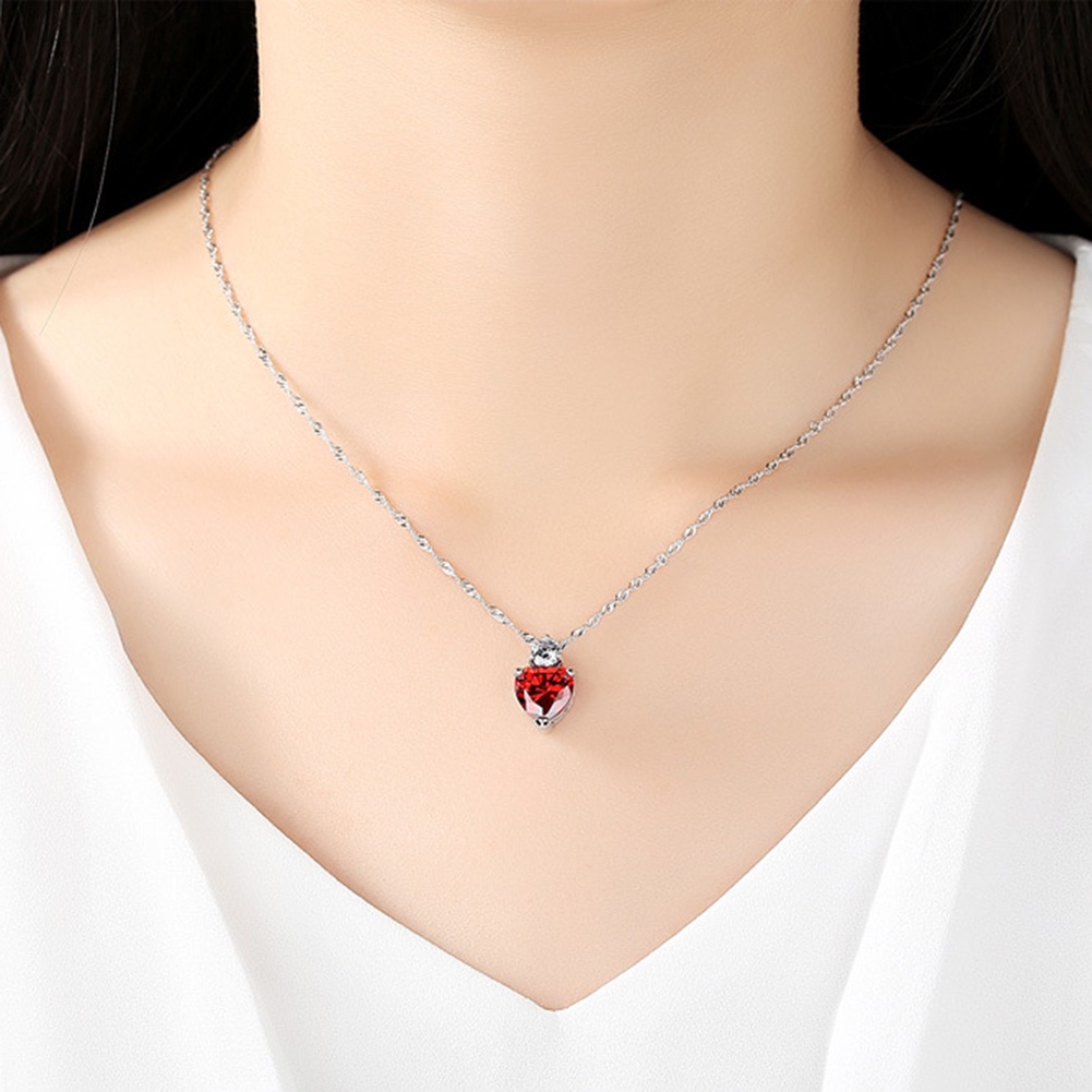 Hu Hu Hu Hu Hu Alat Bantu Pasang Kacamata♡ Set Anting Tusukkalung Rantai Liontin Hati Hias Kristal Cubic Zirconia Berkilau Untuk Wanita