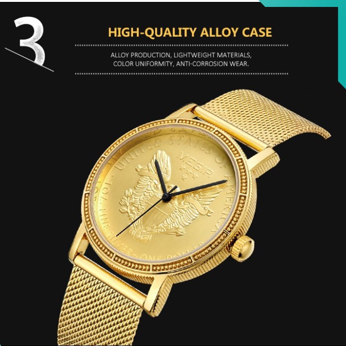 Jam Tangan Rantai Stainless steel GOLD MEGIR MS2032 Quartz Jam Tangan Pria Analog Watch Import