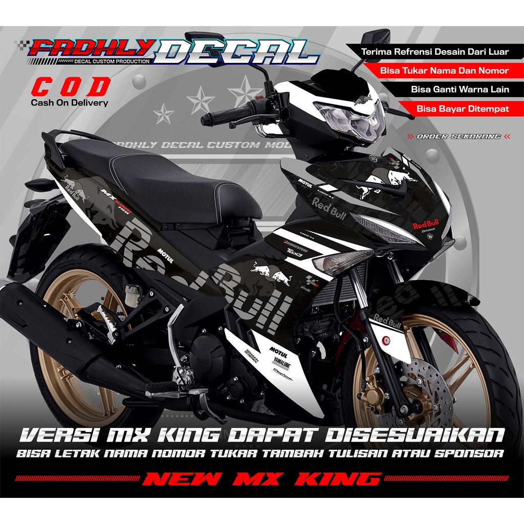 decal mx king 150 full body Keren Putih Grey Keren Sticker Fullbody
