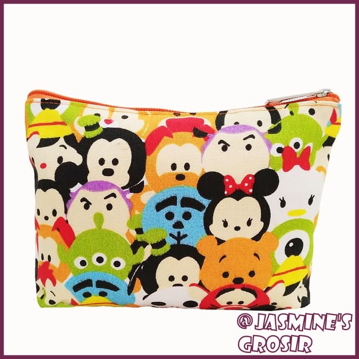 Pouch Bag Kanvas Tsum Tsum Tas Kosmetik Traveling bag