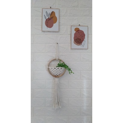 HIASAN DINDING MACRAME RING ROTAN