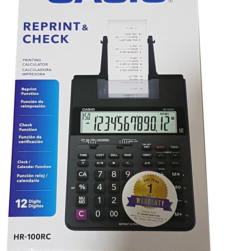 

BISA COD ✔️ORIGINAL Casio Printing Calculator HR-100 RC Print Kalkulator HR-100RC|RA9