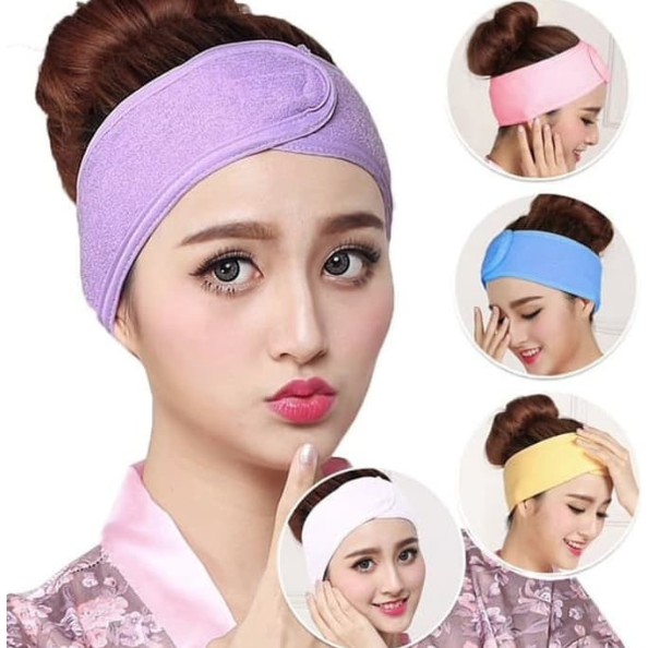 Hair BAND MASKER / bandana bando mandi / bahan handuk / bandana headband cuci muka masker wajah