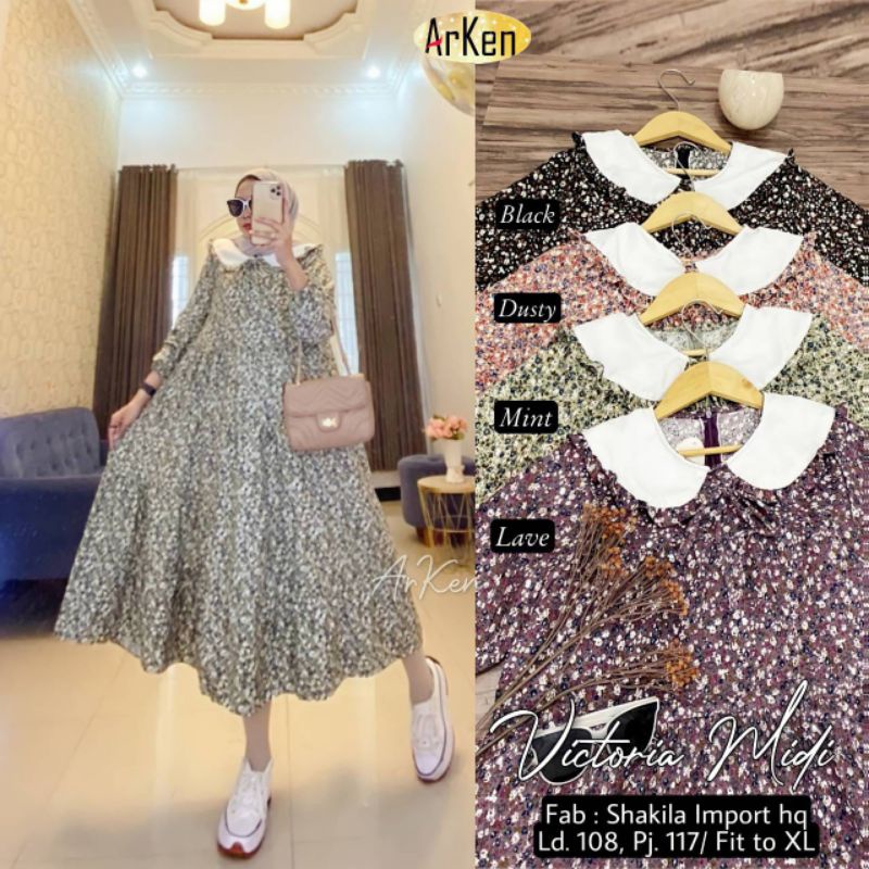 Victoria midi dress shakila import hq atken