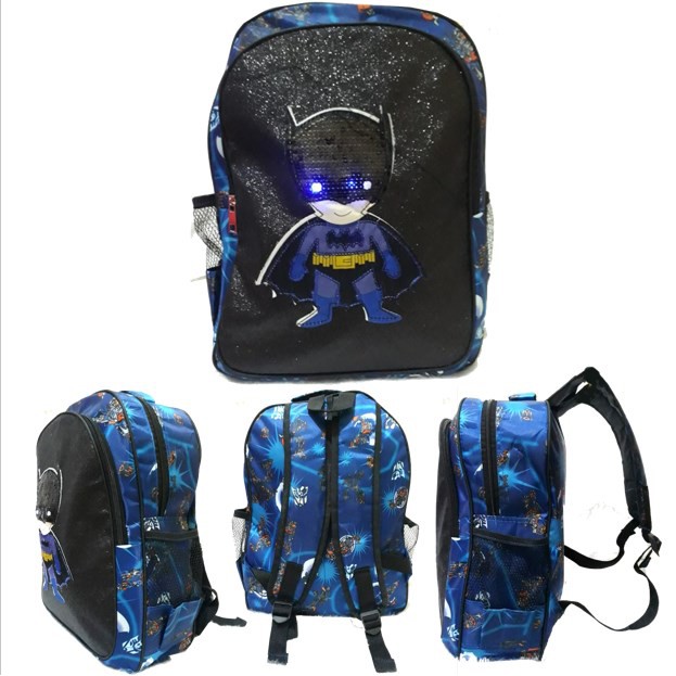 TAS ANAK BATMAN / TAS ANAK SEKOLAH BATMAN / TAS RANSEL BATMAN LED / TAS RANSEL SEKOLAH KARAKTER