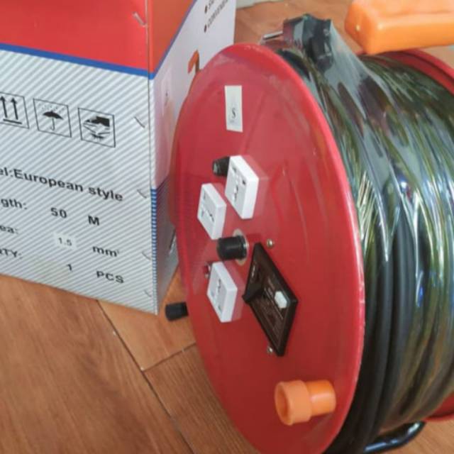 Kabel Stop Kontak gulung - Cable Reel 50 Meter Kabel Roll