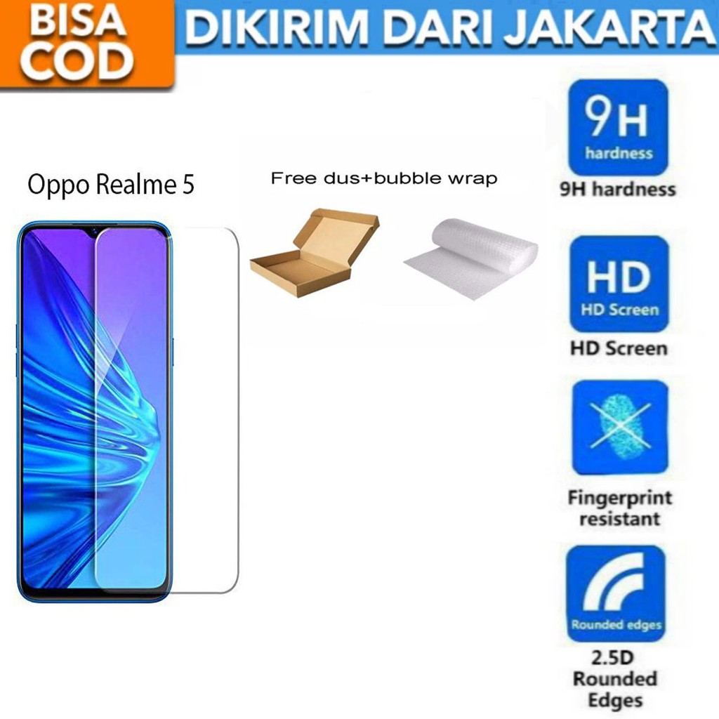 Oppo Realme 5 Tempered Glass Screen Protector Anti Gores