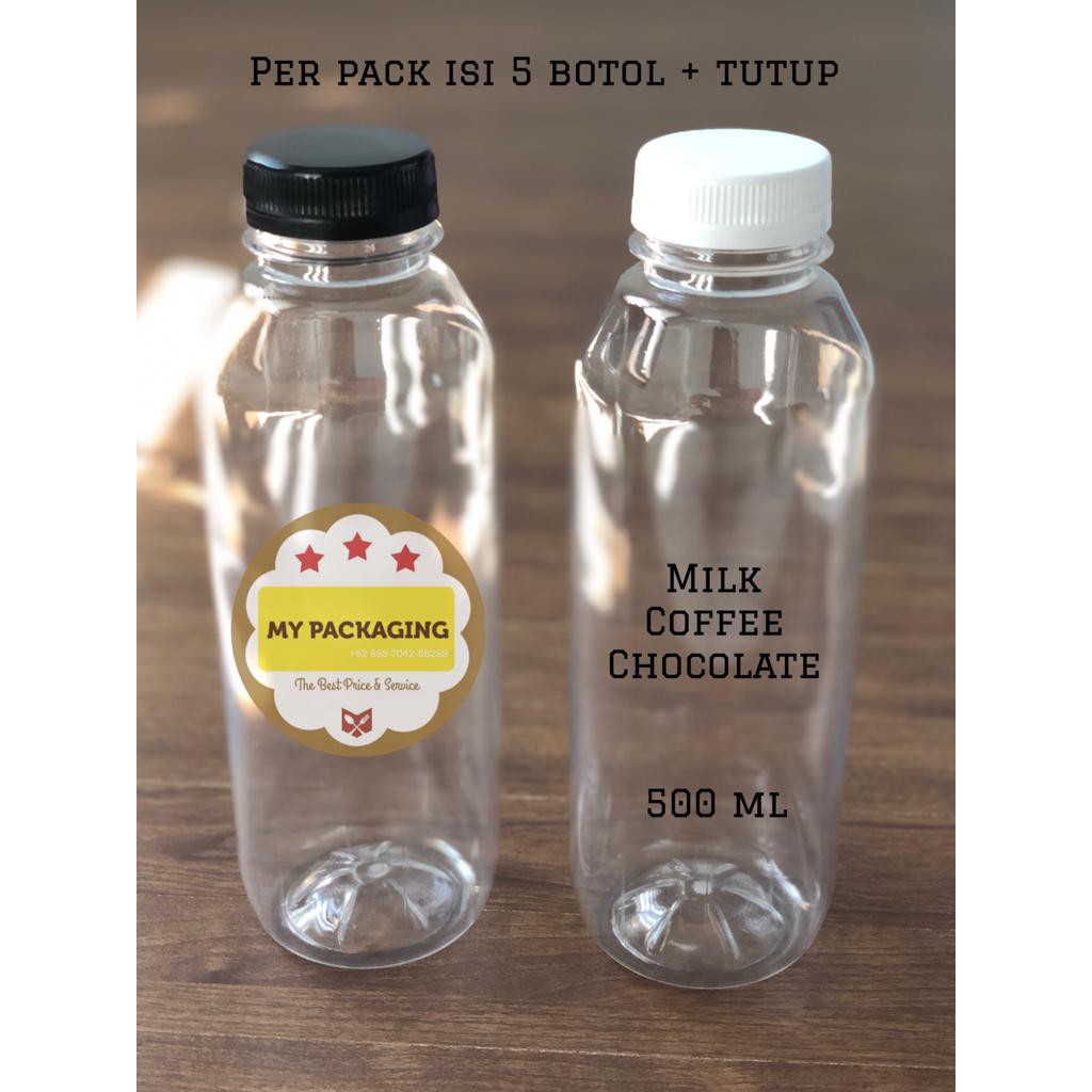 Botol Plastik KALE 500ml TEBAL + Tutup (5 botol)