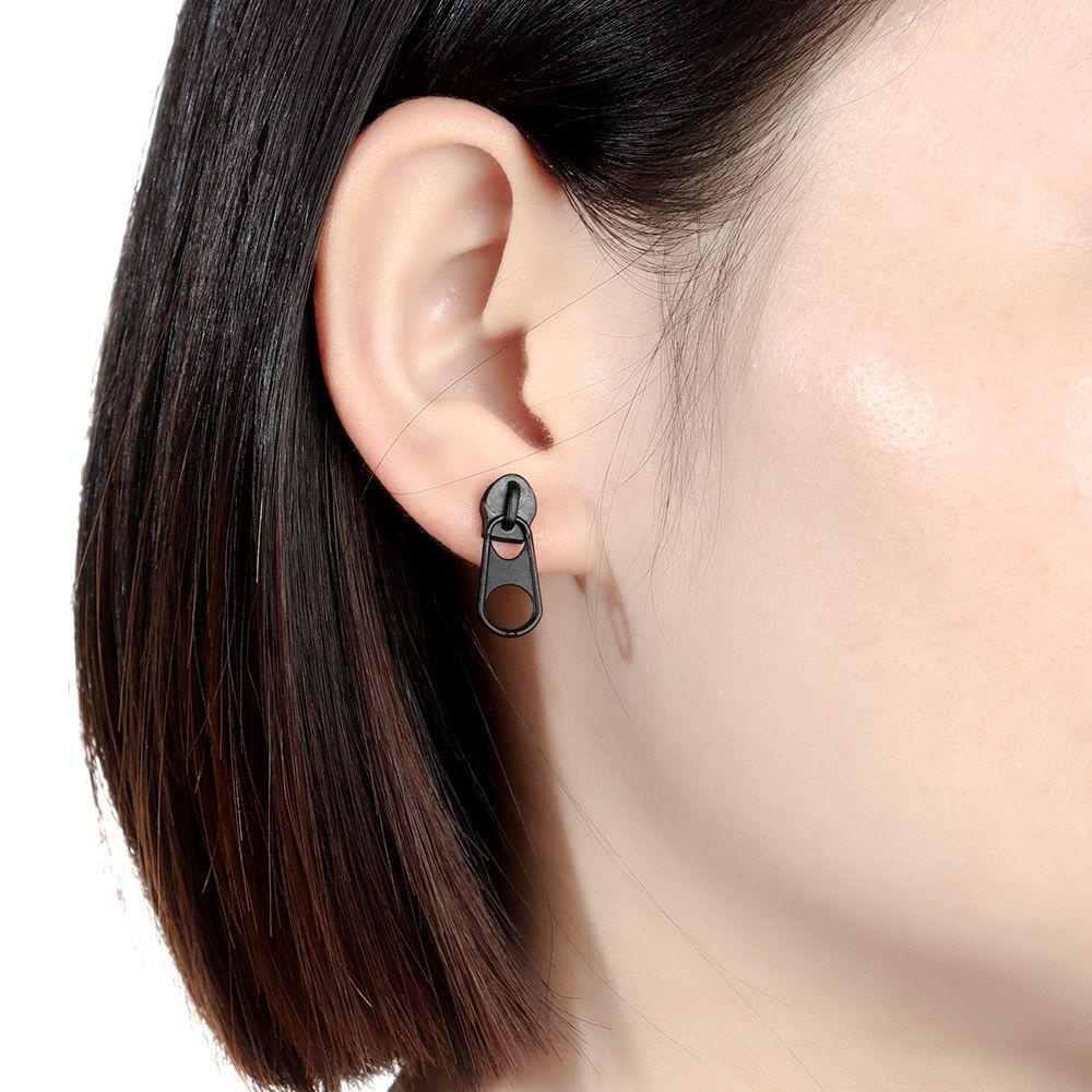 Anting Ritsleting Nanas Kreatif Mode Tindik Telinga Sederhana