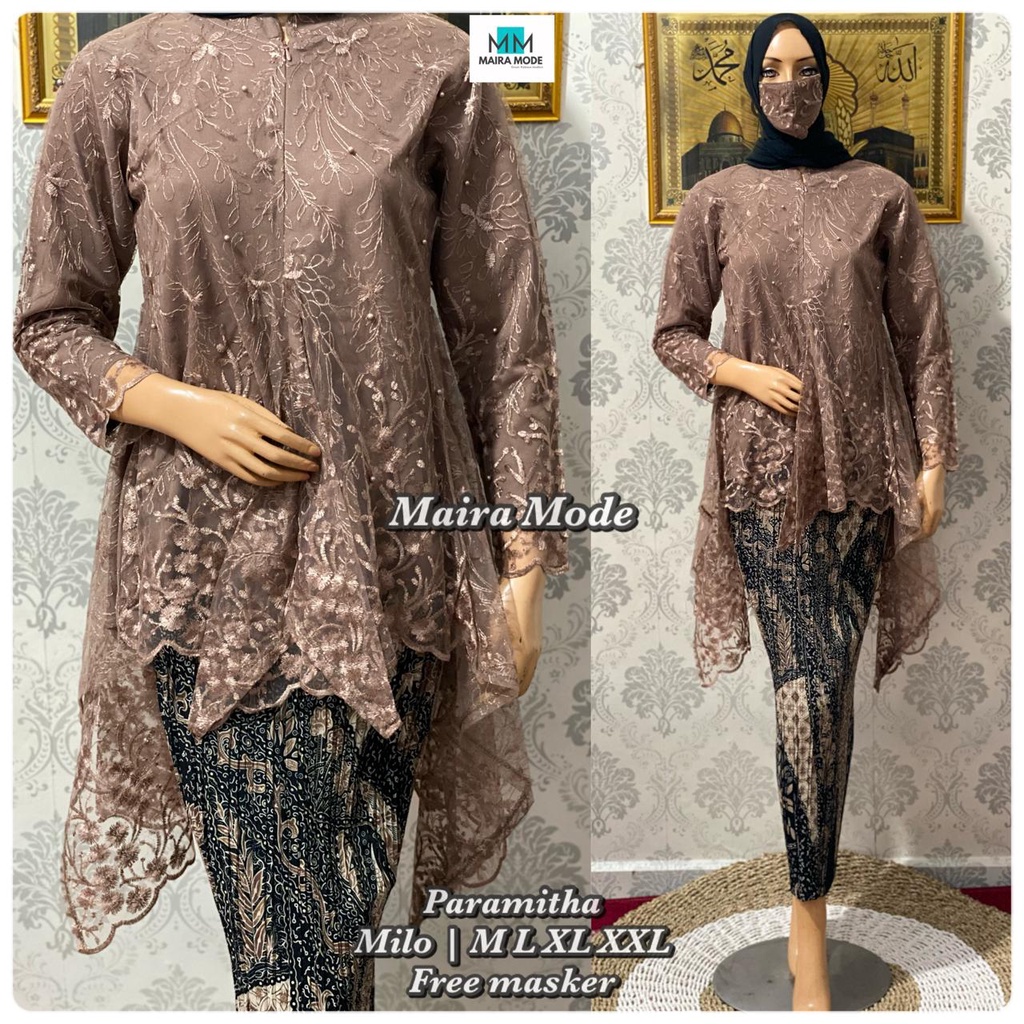 Kebaya Paramhita Maira / Kebaya Tunik Busui / Kebaya Busui Tulle Modern / Kebaya Seragam Pesta / Kebaya Kartini