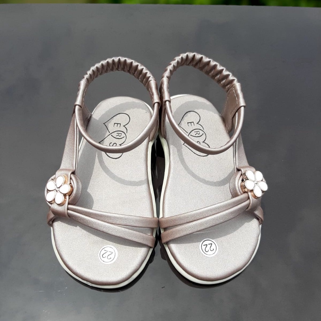 TOKOERS SDP11-2225 Sandal Tali Anak Perempuan bunyi cit2 umur 1 2 3 tahun - Sol Karet Anti Slip Motif Bunga