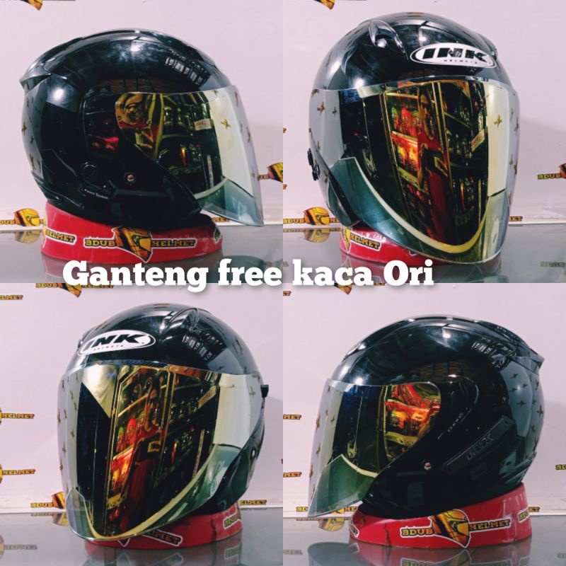 HELM INK METRO SOLID ITAM GLOSSY PAKET GANTENG 100% ORI SNI-DOT-Helm-venom-gold