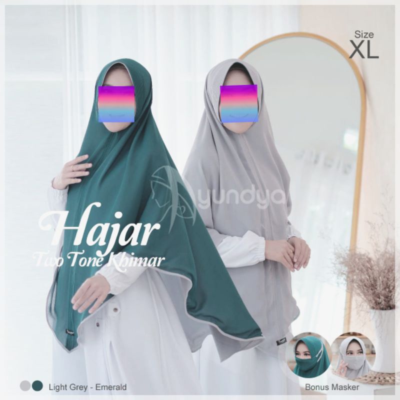 Hajar Khimar Twotone / Jilbab bolak balik Ayundya