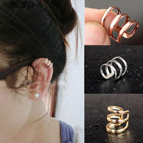 [Bayar Di Tempat] Punk Ear Clip Cuff Anting Non-Piercing On