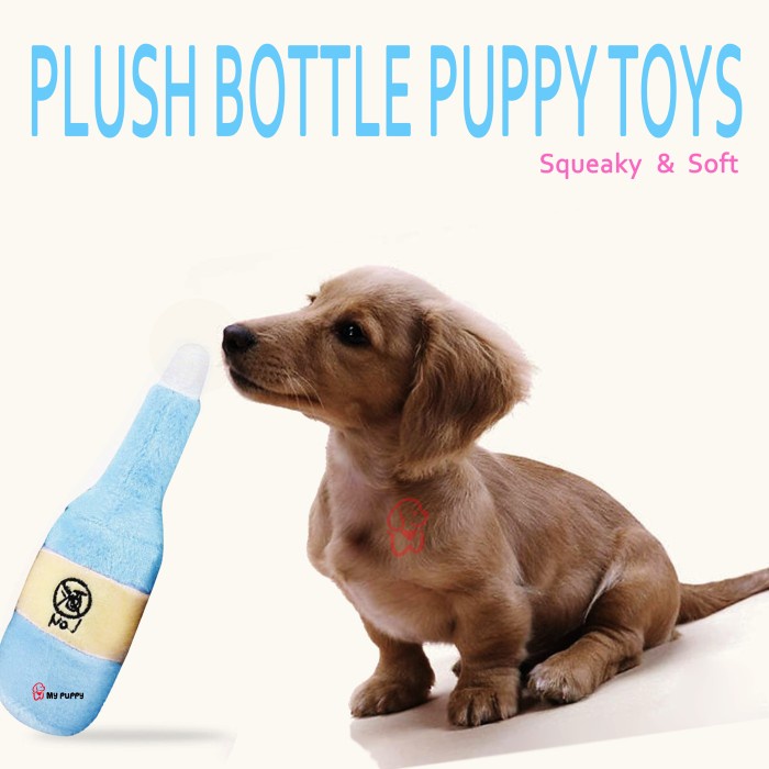 INTERACTIVE PUPPY PLUSH TOYS DOG - SQUEAKY BOTTLE - TREAT DOG TOYS