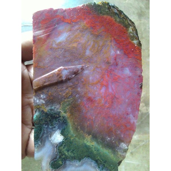 Bahan / Rough Lumut Merah Kristal Cibaliung Ujung Kulon