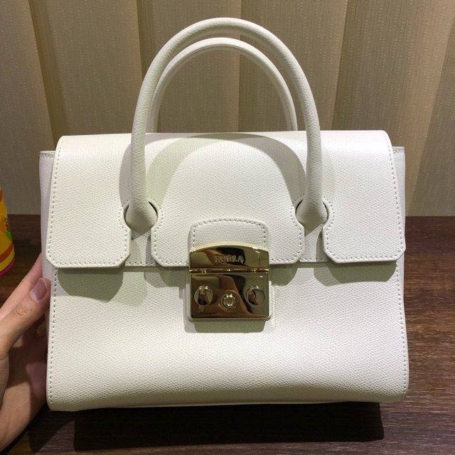 Furla metropolis satchel white small