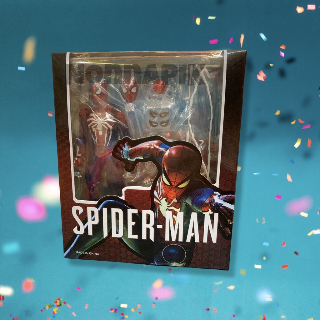 Mainan action figure SHF Spiderman PS4 artikulasi Advanced Suit