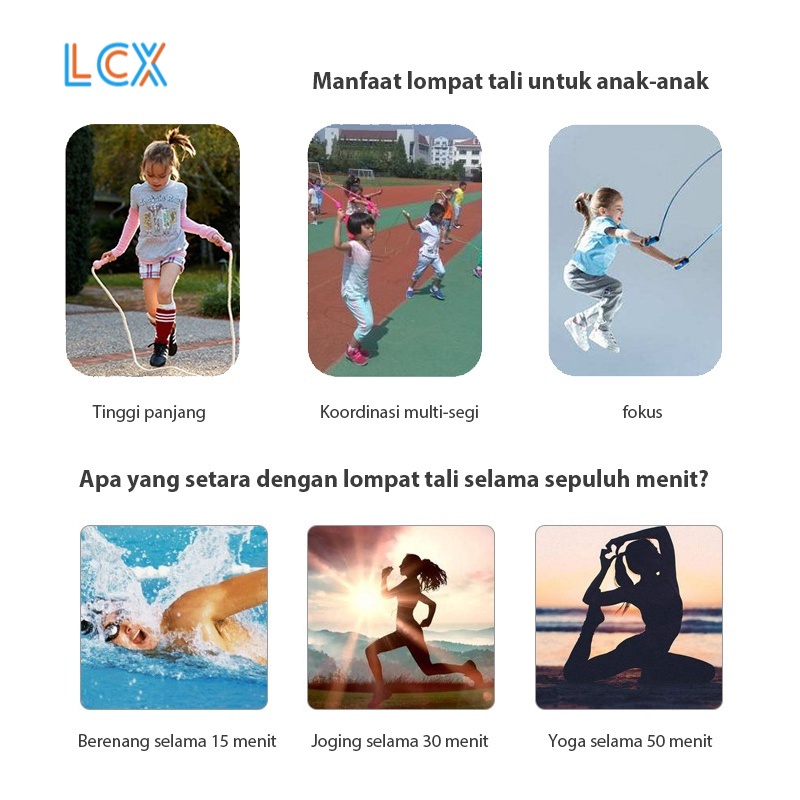 LCX SPEEDS Skipping Skiping Lompat Tali Loncat Jump Rope Alat Olahraga beban