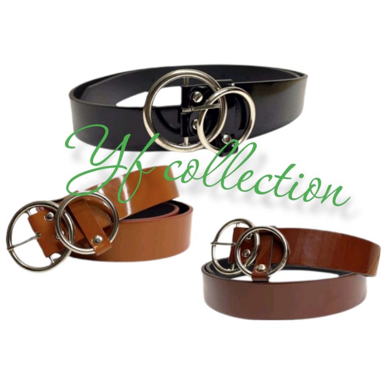 0IKAT PINGGANG WANITA WOMEN BELT DOUBLE RING PREMIUM MODEL KEKINIAN