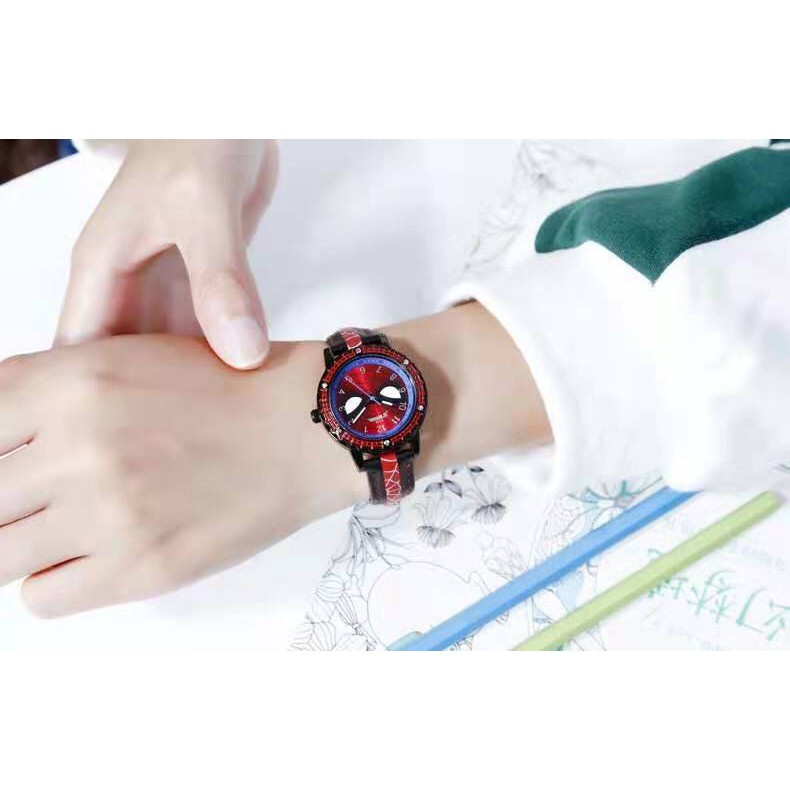 Jam Tangan MARVEL Avengers Spider-men Hero Dream Child Cool Disney Cartoon Wrist Watch Boy Waterproof Quartz Students Men Clock