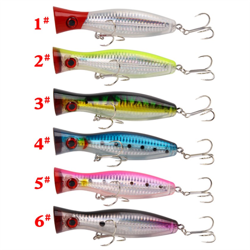 Shengyao 1Pcs Big Popper Umpan Pancing 12.5cm 40g Swimbait Fishing Lure Ikan Bass Bait Kail Floating Tackle