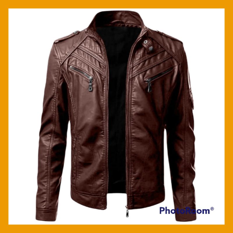 jaket kulit sintetis pria/jaket kulit siboy/jaket resing/jaket motor