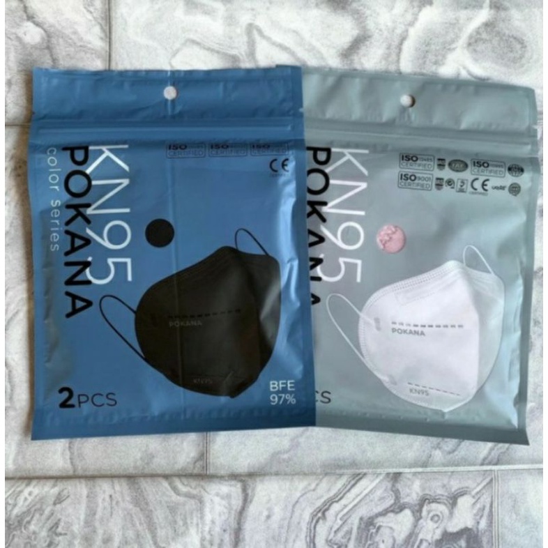 Pokana KN95 6 Ply isi 2 Masker Medis Earloop Surgical Fase Mask Kemasan Pabrik Sachet