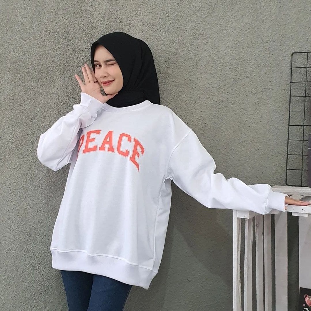 Nara Grosir - Peace XXL Sweater l Sweater Polos l Sweater Pria dan Wanita