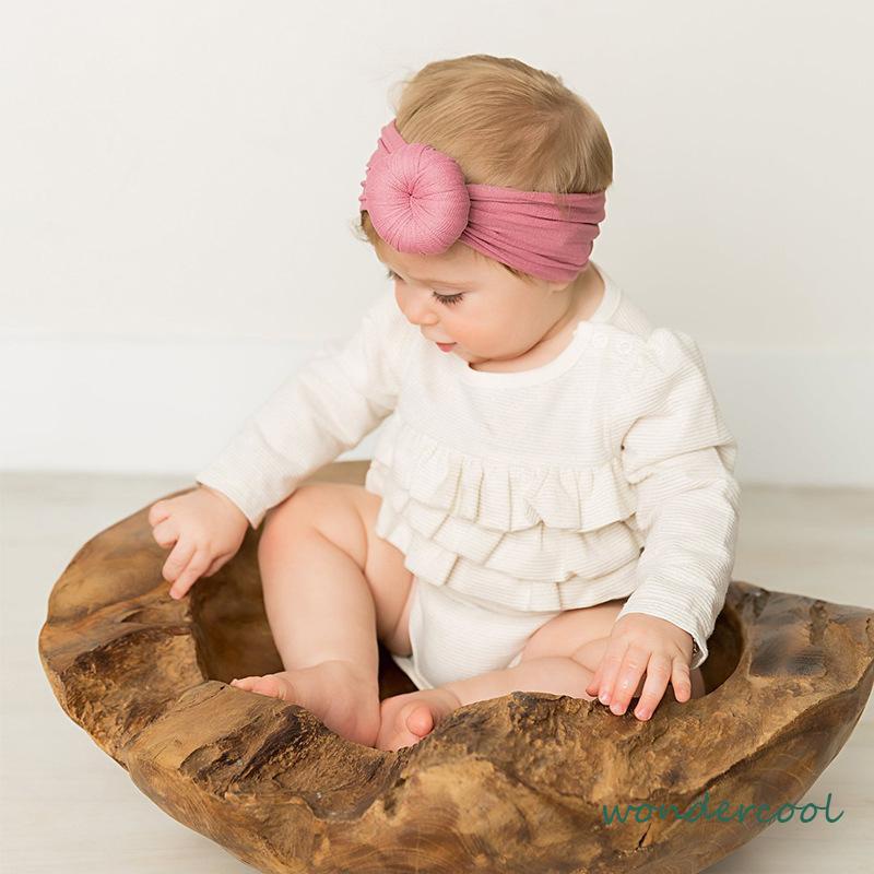 Bayi headwear headwear lebar rambut bow bow kepala syal bola lembut -Won