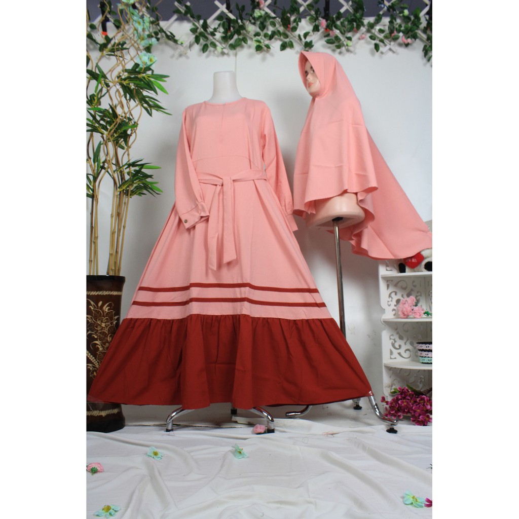 Gamis Itycrepe NISMA Set Khimar Busana Muslim Syari