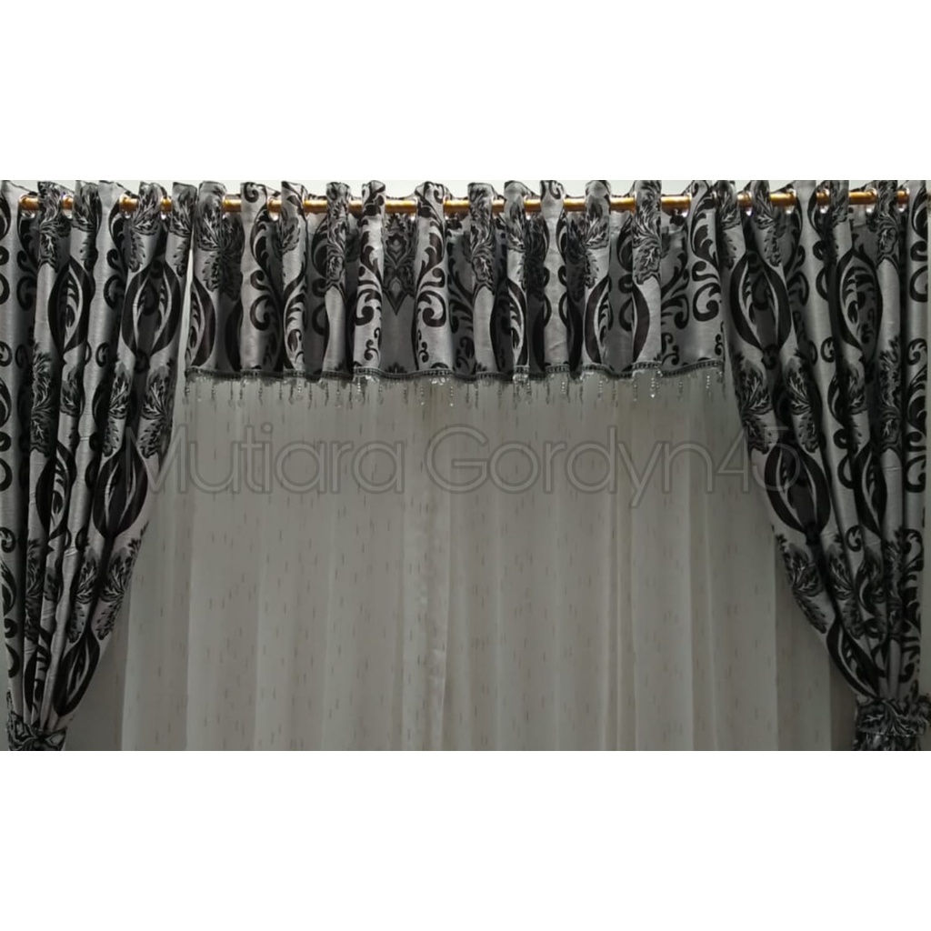 Gorden PONI TIRAINYA SAJA Blackout Floging Bulu Abstrak Abu