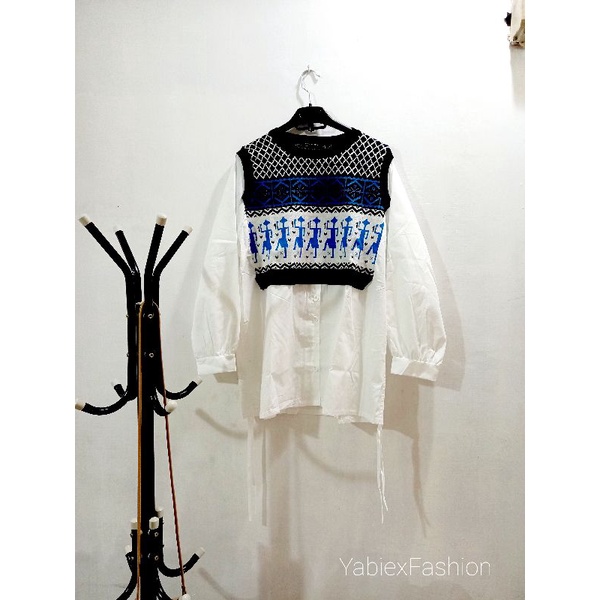 Atasan Semi Kemeja Rajut Zara Woman