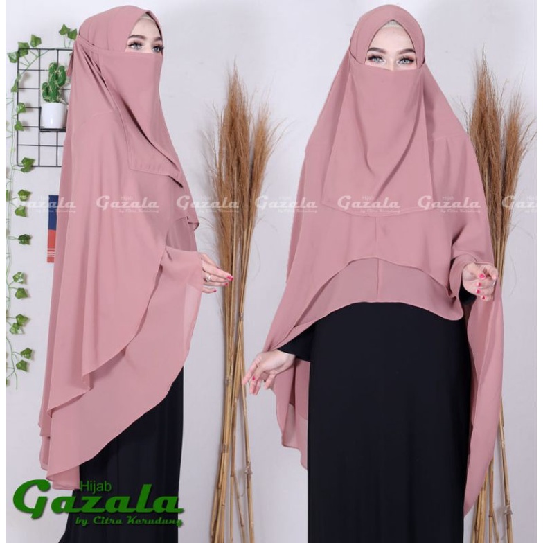 Jilbab Syari Ceruty Babydolls premium import model cardi + cadar tali