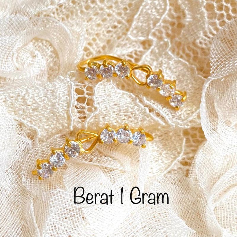 Anting Emas Muda Dewasa Model Panjang 1 Gram