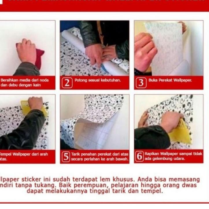 ➸ PROMO 1 kg muat 2 roll  10M x 45Cm PVC ANTI AIR PREMIUM WALLPAPER DINDING STICKER MOTIF KOTAK 3D P